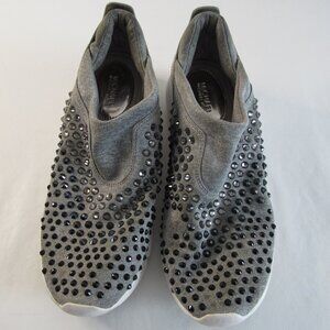 Michael Kors Women's Gray Crystal Studded Slip On Comfort Sneakers Size 10M